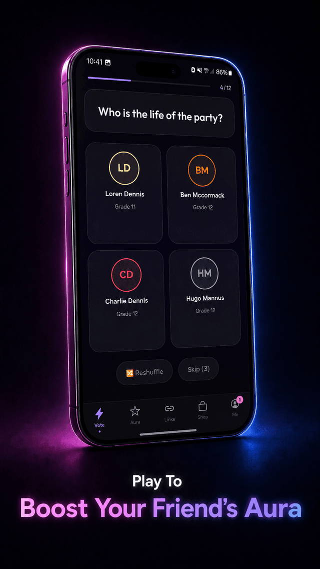 Aura app screen
